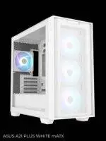 Balta kompiuterio korpusas su ventiliatoriais