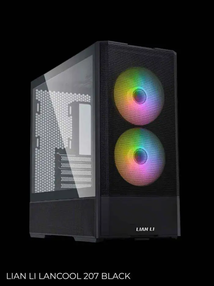 Juodas kompiuterio korpusas su RGB