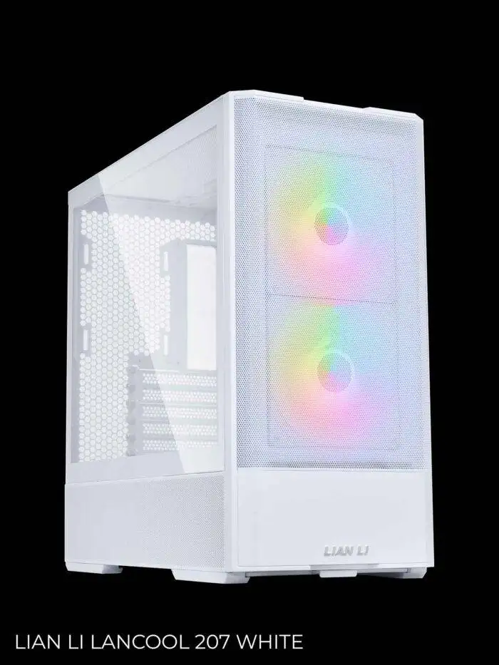 Baltas kompiuterio korpusas su RGB