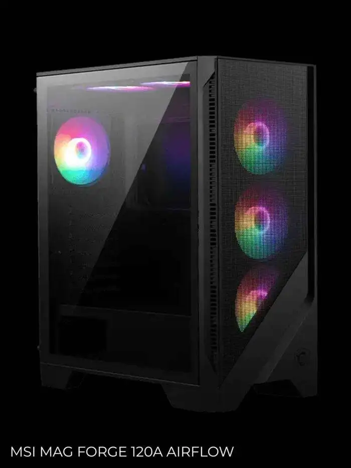 Juodas kompiuterio korpusas su RGB