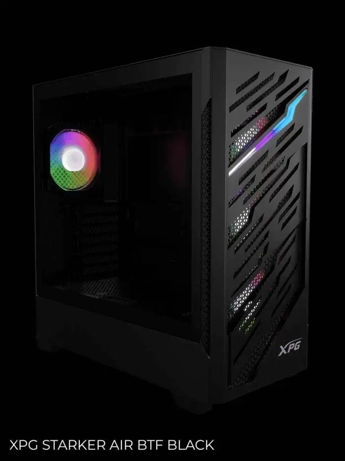 Juodas kompiuterio korpusas su RGB
