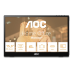 AOC 16T3EA | 16 " | IPS | FHD | 16:9 | 60 Hz | 4 ms | 1920 x 1080 pixels | 250 cd/m² | Black