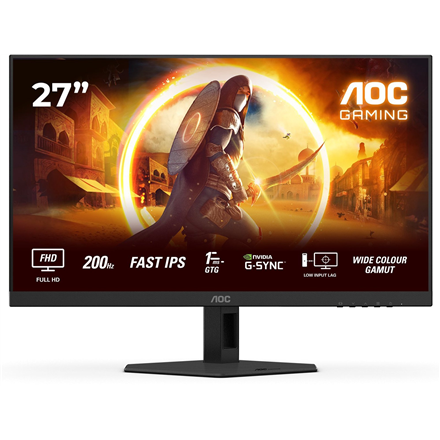 AOC | 27G4HRE | 27 " | Fast IPS | FHD | 16:9 | 200 Hz | 1 ms | 1920 x 1080 pixels | 300 cd/m² | HDMI ports quantity 2 | Black