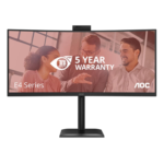 AOC CU34E4CW | 34 " | VA | UWQHD | 120 Hz | 4 ms | 3440 x 1440 pixels | 350 cd/m² | HDMI ports quantity 2 | Black