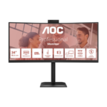 AOC CU34E4CW | 34 " | VA | UWQHD | 120 Hz | 4 ms | 3440 x 1440 pixels | 350 cd/m² | HDMI ports quantity 2 | Black