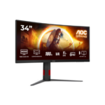 AOC | CU34G4 | 34 " | Fast VA | UWQHD | 21:9 | 180 Hz | 1 ms | 3440 x 1440 pixels | 300 cd/m² | HDMI ports quantity 2 | Black