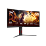 AOC | CU34G4Z | 34 " | Fast VA | WQHD | 21:9 | 240 Hz | 1 ms | 3440 x 1440 pixels | 450 cd/m² | HDMI ports quantity 2 | Black