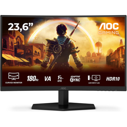 AOC | Gaming monitor | C24G42E | 24 " | VA | FHD | 16:9 | 180 Hz | 0.5 ms | 1920 x 1080 pixels | 250 cd/m² | HDMI ports quantity 2 | Black