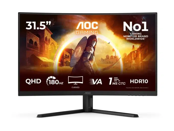 Monitorius AOC CQ32G4VE, 31.5 ", VA, QHD, 180 Hz, 1 ms