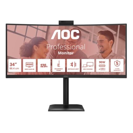 Monitorius AOC CU34E4CW 34 ", VA, UWQHD, 120 Hz, 4 ms