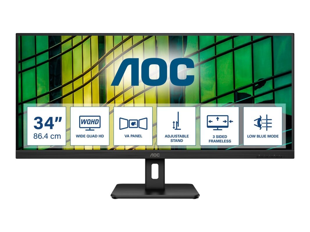 Monitorius AOC U34E2M, 34 ", VA, WQHD, 100 Hz, 4 ms