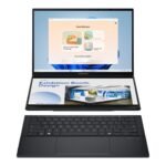 Asus | Zenbook Duo UX8406CA-PZ009W | Basalt Gray | 14 " | OLED | Touchscreen | 3K | 2880 x 1800 pixels | Glossy | Intel Core Ultra 9 | 285H | 32 GB | LPDDR5X | Solid-state drive capacity 2000 GB | Intel Graphics | Windows 11 Home | 802.11be | Bluetooth version 5.4 | Keyboard language US international | Keyboard backlit