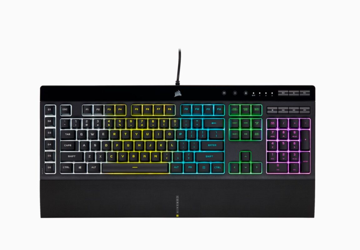 Klaviatūra Corsair K55 RGB PRO RGB, Rubber Dome