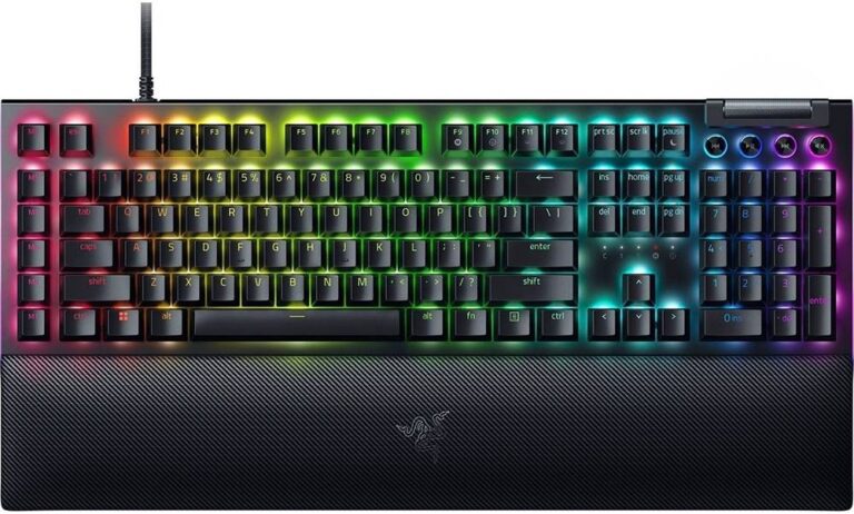 Klaviatūra mechaninė Razer BlackWidow V4, RGB, Yellow Switches, US, Black