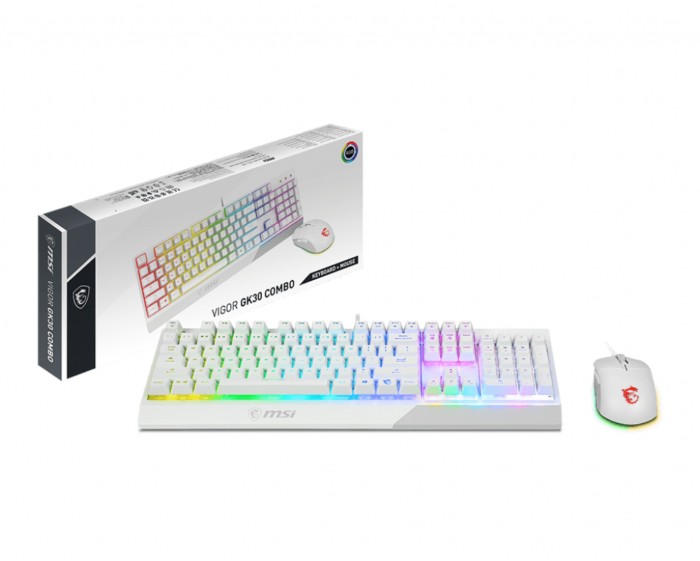 MSI Vigor GK30 COMBO WHITE, klaviatūros ir pelės komplektas