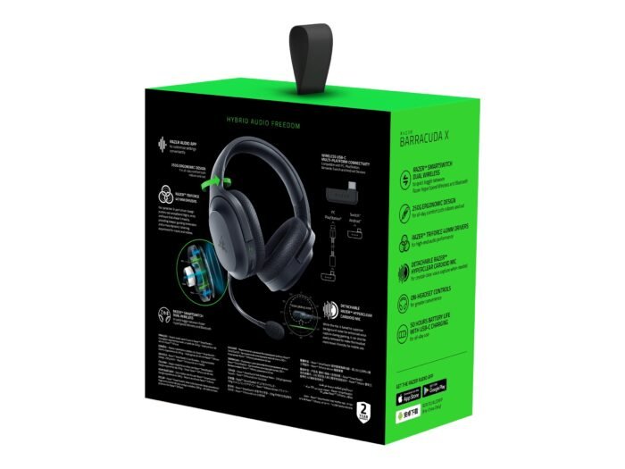 Razer Barracuda X (2022) Gaming Headset, belaidės / laidinės, On-Ear, Black