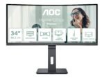 AOC | CU34P3CV | 34 " | VA | 21:9 | 100 Hz | 4 ms | 3440 x 1440 pixels | HDMI ports quantity 1