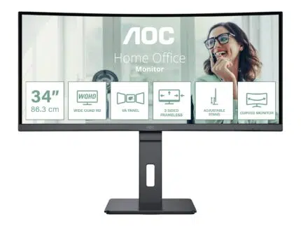 AOC | CU34P3CV | 34 " | VA | 21:9 | 100 Hz | 4 ms | 3440 x 1440 pixels | HDMI ports quantity 1