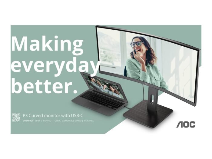 AOC | CU34P3CV | 34 " | VA | 21:9 | 100 Hz | 4 ms | 3440 x 1440 pixels | HDMI ports quantity 1