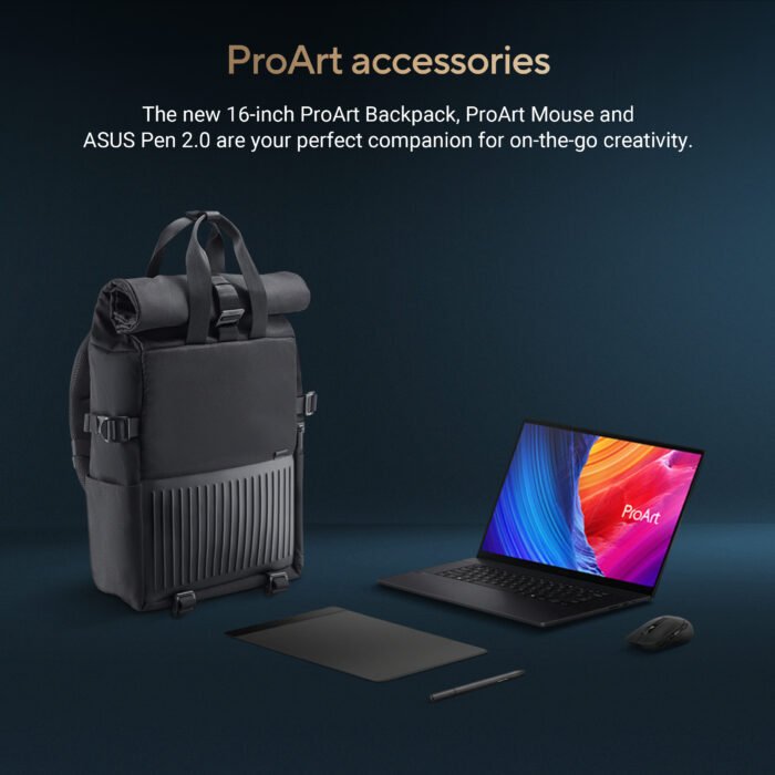 Asus | ProArt P16 H7606WP-RJ079X | Nano Black | 16 " | OLED | Touchscreen | 3K | 2880 x 1800 pixels | 120 Hz | Glossy | AMD Ryzen AI 9 | HX370 | 64 GB | LPDDR5X | Solid-state drive capacity 2000 GB | NVIDIA GeForce RTX 5070 | GDDR7 | 8 GB | Windows 11 Pro | 802.11be | Keyboard language US international | Keyboard backlit | Warranty 24 month(s) | Battery warranty 12 month(s)