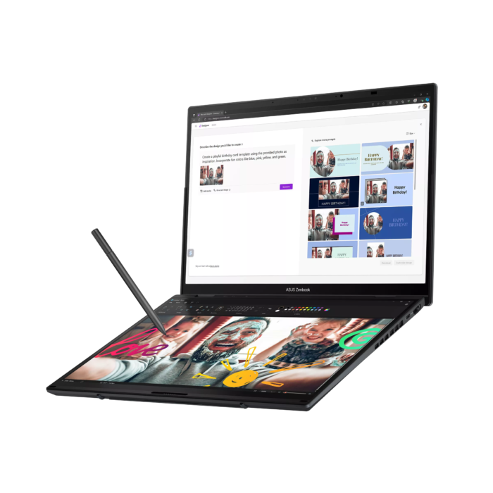 Asus Zenbook Duo UX8406CA-QL358X | Inkwell Gray | 14 " | OLED | Touchscreen | FHD | 1920 x 1200 pixels | 60 Hz | Glossy | Intel Core Ultra 7 | 255H | 16 GB | LPDDR5X | Solid-state drive capacity 1000 GB | Intel Arc Graphics | Windows 11 Pro | 802.11be | Bluetooth version 5.4 | Keyboard language US international | Keyboard backlit | Warranty 24 month(s) | Battery warranty 12 month(s)