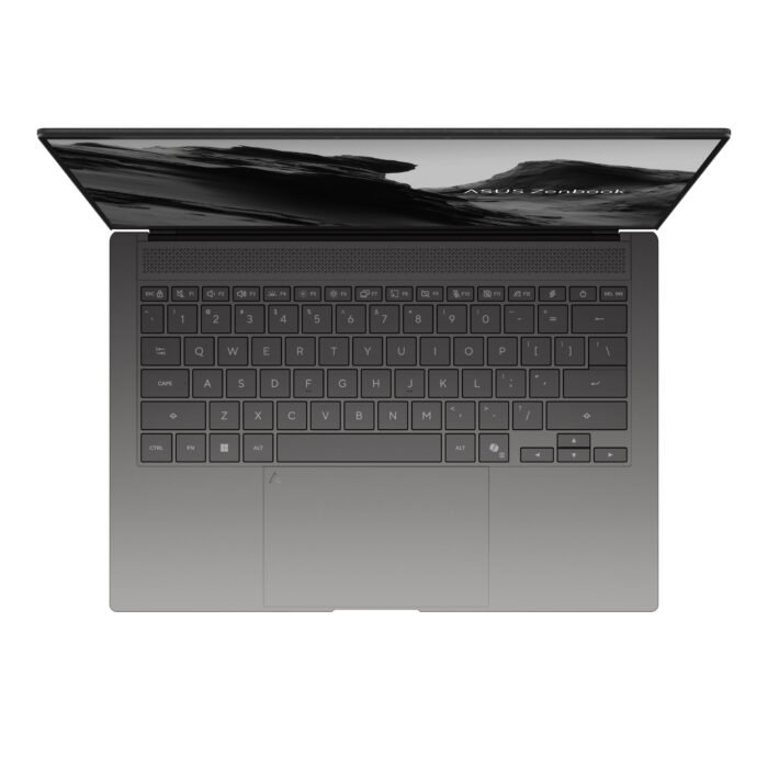Asus Zenbook S14 UX5406AA-SU272X | Antrim Gray | 14 " | OLED | Touchscreen | 3K | 2880 x 1800 pixels | 120 Hz | Glossy | Intel Core Ultra 9 | 386H | 32 GB | LPDDR5X | Solid-state drive capacity 1000 GB | Intel Graphics | Windows 11 Pro | 802.11be | Bluetooth version 6.0 | Keyboard language US international | Keyboard backlit | Warranty 24 month(s) | Battery warranty 12 month(s)