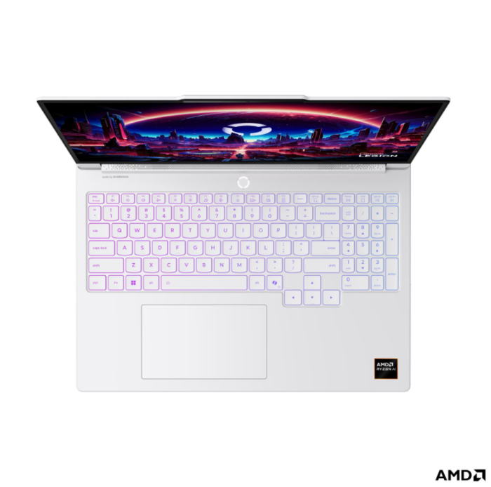Lenovo Legion 7 16AGP11 AMD | Glacier White | 16 " | OLED | WQXGA | 2560 x 1600 pixels | Glossy | AMD Ryzen AI 7 | 450 | 32 GB | Soldered LPDDR5X | Solid-state drive capacity 1000 GB | NVIDIA GeForce RTX 5060 | GDDR7 | 8 GB | Windows Home 11 | 802.11be | Bluetooth version 5.4 | Keyboard language English | Keyboard backlit | Warranty 24 month(s) | Battery warranty 12 month(s)