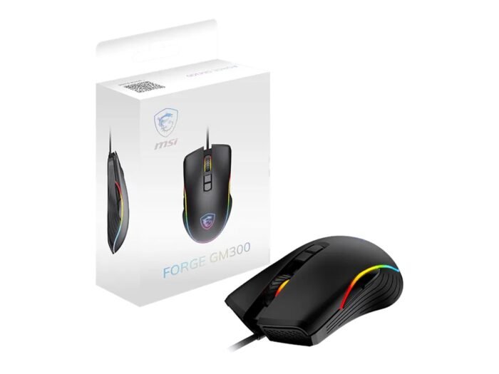MSI FORGE GM300 Gaming Mouse, optinė, laidinė, 7200 DPI, USB 2.0, Black