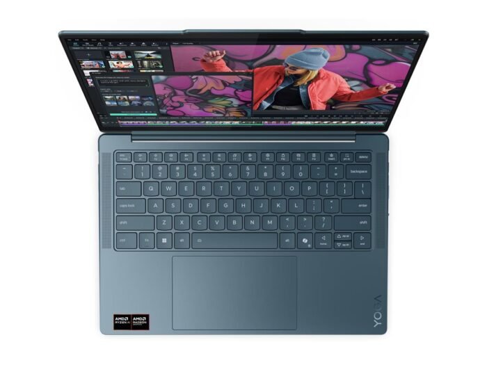 Lenovo Yoga Slim 7 14AKP10 AMD | Tidal Teal | 14 " | OLED | WUXGA | 1920 x 1200 pixels | Glossy | AMD Ryzen AI 7 | 350 | 16 GB | Soldered LPDDR5X | Solid-state drive capacity 512 GB | AMD Radeon 860M Graphics | Windows 11 Home | 802.11be | Bluetooth version 5.4 | Keyboard language English | Keyboard backlit | Warranty 24 month(s) | Battery warranty 12 month(s)
