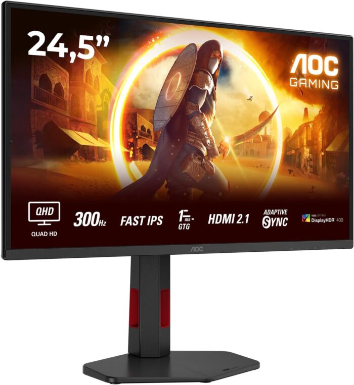 AOC | Q25G4SR | 24.5 " | Fast IPS | QHD | 16:9 | 300 Hz | 1 ms | 2560 x 1440 pixels | 400 cd/m² | HDMI ports quantity 2 | Black