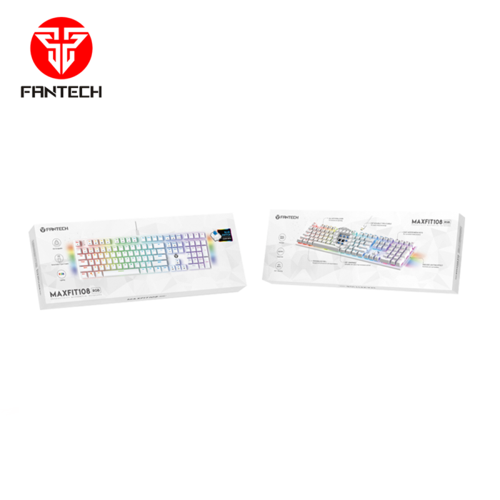 Fantech MAXFIT108 RGB laidinė mechaninė klaviatūra, Balta, Red Switch - image 5