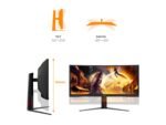 AOC CU34G4CA | 34 " | Fast VA | WQHD | 21:9 | 180 Hz | 1 ms | 3440 x 1440 pixels | 450 cd/m² | HDMI ports quantity 2 | Black
