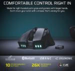 Corsair IRONCLAW SE | Gaming Mouse | Wireless/Wired | 2.4GHz, Bluetooth, USB-C | Black