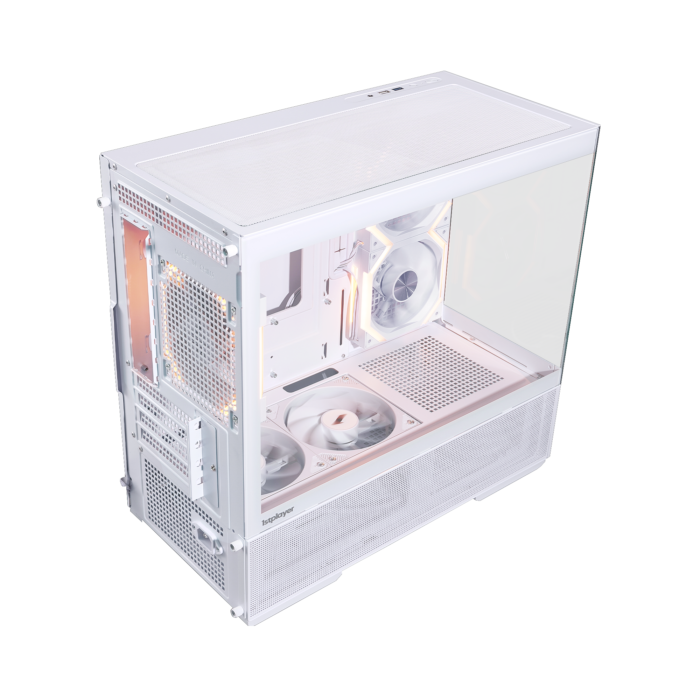 1STPLAYER CV6, mATX kompiuterio korpusas, 3 ARGB ir 2 papildomi ventiliatoriai, baltas - Image 12