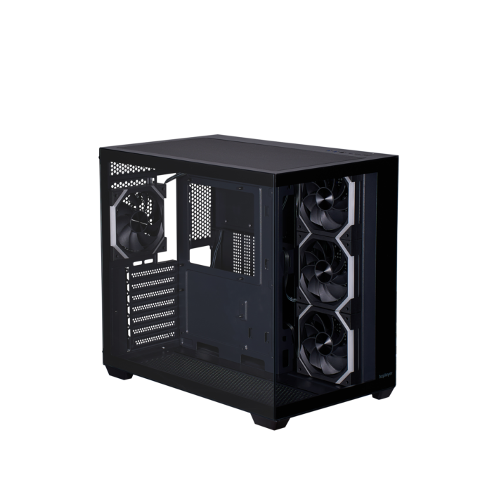 1STPLAYER BV7, ATX kompiuterio korpusas, 4 ARGB ventiliatoriai, juodas - Image 3