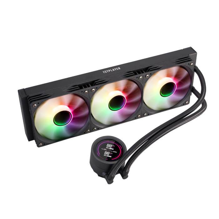 1STPLAYER TS4 360, 360 mm AIO procesoriaus aušintuvas, ARGB, LED ekranas, juodas - Image 3
