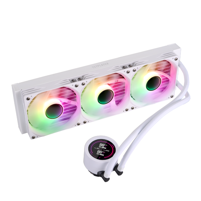 1STPLAYER TS4 360, 360 mm AIO procesoriaus aušintuvas, ARGB, LED ekranas, baltas - Image 5