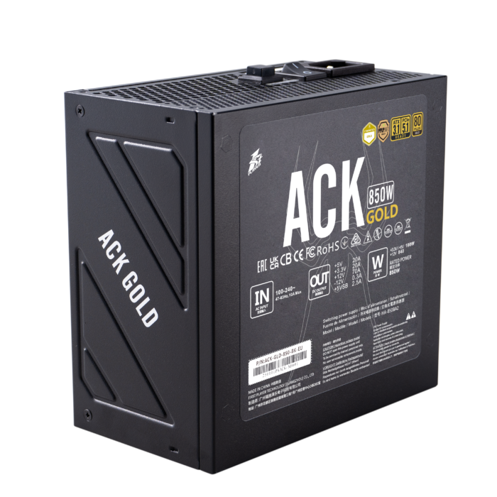 1STPLAYER ACK, 850W, 80 PLUS Gold, ATX 3.1, PCIe 5.1, modulinis maitinimo blokas, juodas - Image 5