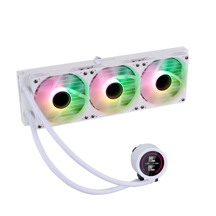1STPLAYER TS4 360, 360 mm AIO procesoriaus aušintuvas, ARGB, LED ekranas, baltas - Image 7