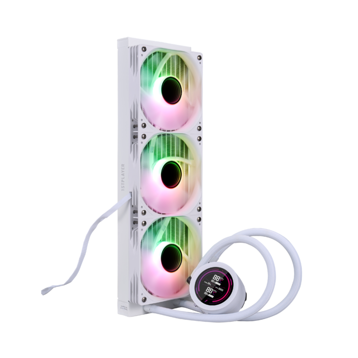 1STPLAYER TS4 360, 360 mm AIO procesoriaus aušintuvas, ARGB, LED ekranas, baltas - Image 9