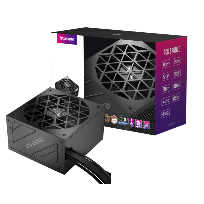 1STPLAYER ACK, 650W, 80 PLUS Bronze, ATX 3.1, PCIe 5.1 maitinimo blokas, juodas - Image 2