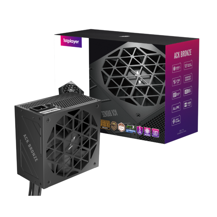 1STPLAYER ACK, 650W, 80 PLUS Bronze, ATX 3.1, PCIe 5.1 maitinimo blokas, juodas - Image 3