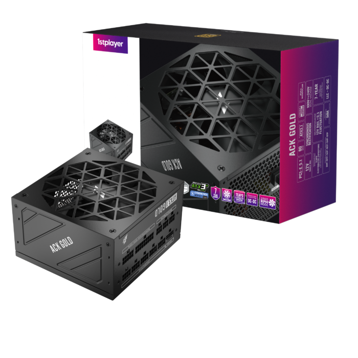 1STPLAYER ACK, 850W, 80 PLUS Gold, ATX 3.1, PCIe 5.1, modulinis maitinimo blokas, juodas - Image 7
