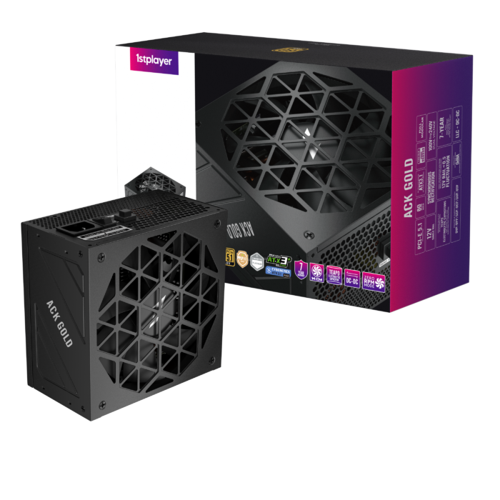 1STPLAYER ACK, 850W, 80 PLUS Gold, ATX 3.1, PCIe 5.1, modulinis maitinimo blokas, juodas - Image 8