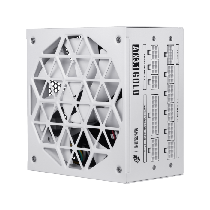 1STPLAYER ACK, 850W, 80 PLUS Gold, ATX 3.1, PCIe 5.1, modulinis maitinimo blokas, baltas - Image 7
