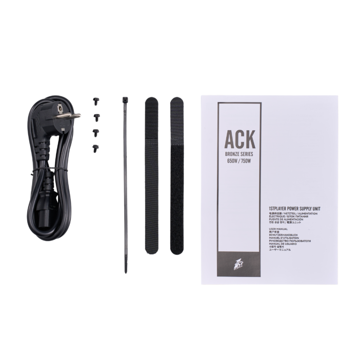 1STPLAYER ACK, 750W, 80 PLUS Bronze, ATX 3.1, PCIe 5.1 maitinimo blokas, juodas - Image 9