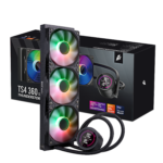 1STPLAYER TS4 360, 360 mm AIO procesoriaus aušintuvas, ARGB, LED ekranas, juodas